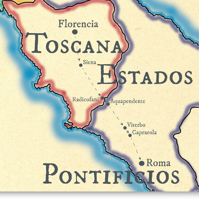 Desde Toscana a los Estados Pontificios